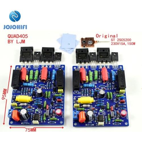 One Pair 2 Channels Dual Channels QUAD405 100W+100W DIY KITS Finished Audio Power Amplifier Board Assembled board