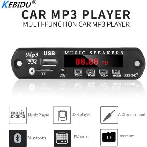 Kebidu WMA MP3 Decoder Board Audio Module USB TF Radio Wireless Bluetooth 5V 12V Mp3 Player Car Accessory With Remote Control