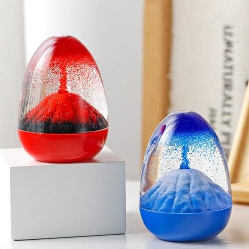 Volcano Suspended Oil Drip Hourglass Timer Creative Liquid Volcanic Eruption Ornaments Home Decoration Desktop Ornaments Toy