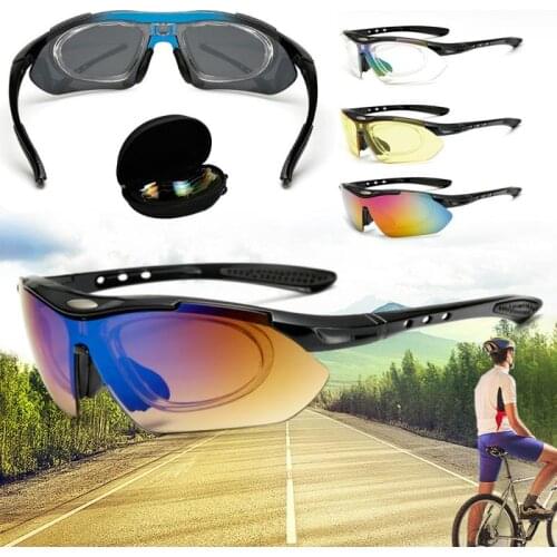 5Lens Polarized Cycling Sun Glasses Outdoor Sports Men Women UVA Adjustable Replaceable Lenses Bicycle Driving Glasses Очки