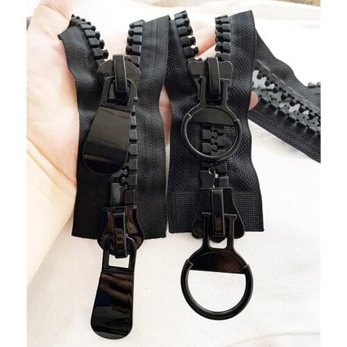 #20 60/65/70/75/80/85/90--150cm double Way Separating Super Large Resin Zipper black for Parka Down Jacket Coat Zipper Sliders