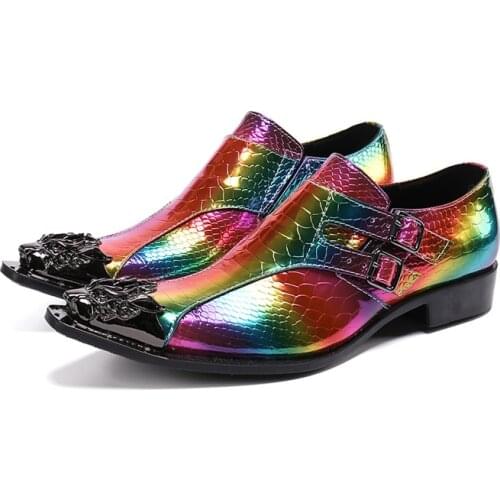 Rousmery Men's Patent Leather Shoes
