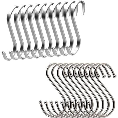 S Hooks for Hanging,Heavy Duty Metal S Hook for Kitchen Pots Pans Storage & Organizer,Bathroom Towel Clothes Coat Utility Hooks