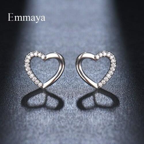 Emmaya Simplicity Design Heart Modelling Earring AAA CZ For Women&Girls Modern Decoration in Fashion Party Personality Jewelry