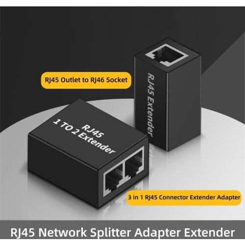RJ45 Network Connector Splitter Adapter Extender Plug Network Cable Female Distributor for Ethernet Cable CAT5E CAT6 CAT8