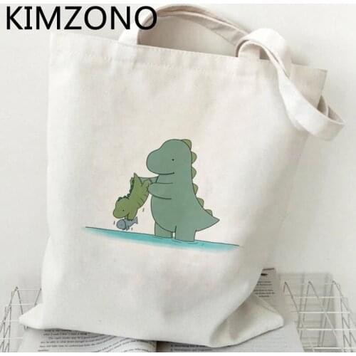 Dinosaur shopping bag jute bag shopper reusable tote grocery bolsa bag fabric bolsas ecologicas cloth grab