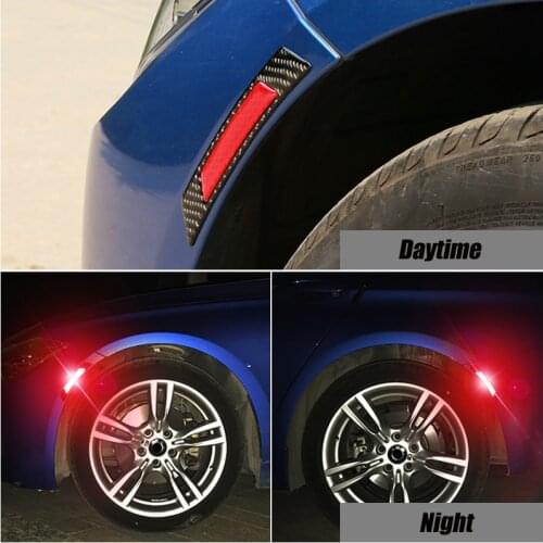 2x Car Wheel Eyebrow Edge Reflective Warning Sticker For Nissan Qashqai Almera Juke Tiida X-Trail Note J11 Exterior Accessories