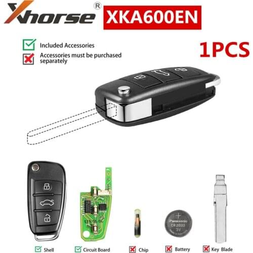 1PCS XHORSE Universal Remote Key 3 Buttons XKA600EN VVDI2 for Audi A6L Q7 Type