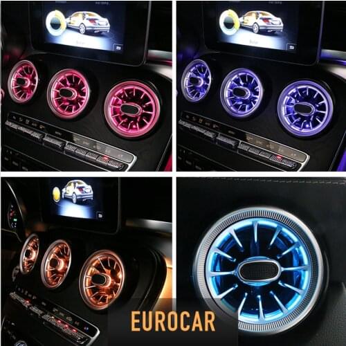 W205 GLC X253 W213 Air vents Ambient Lights for C class GLC class and E class 3 colors 64 colors 5pieces 2016-2019