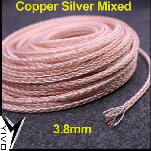 XSSH Audio YIVO DIY OCC 7n Copper Silver OFC copper Silver plated conductor headphone Earphone 3.8mm 4.5mm Bulk Audio cable Cord