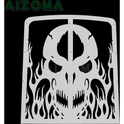 ATV Quad Off Road Steel Punk Skull Skeleton Radiator Grill Water Cooler Cover Guard Protector For Yamaha Banshee 1987-2012