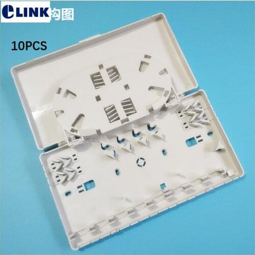 10pcs 8 port FTTH Terminal box ABS junction box wall mount desktop patch panel white 8 core plastic distribution terminal ELINK