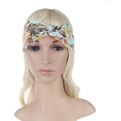2020 NEW 10pcs/lot Women Turban Twist Bandanas Headband Head Wrap Twisted Knotted Knot Soft Hair Band Bohemian Pattern Style