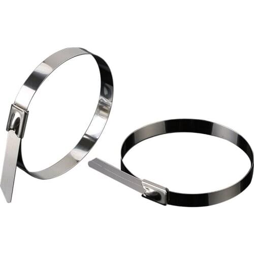 100pcs 4.6x300/500mm Stainless Steel Cable Ties Self-Locking Cable Zip Tie Multi-Purpose Metal Exhaust Wrap Locking Ties