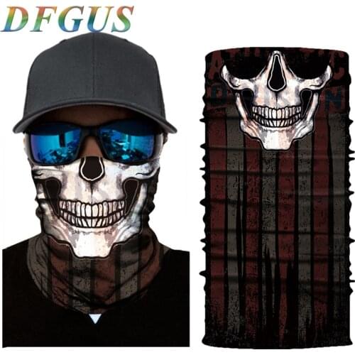 3D Seamless Clown Skull Balaclava Magic Face Mask Warm Motorcycle Ski Durag Ghost Neck Gaiter Shield Bandana Halloween Sun