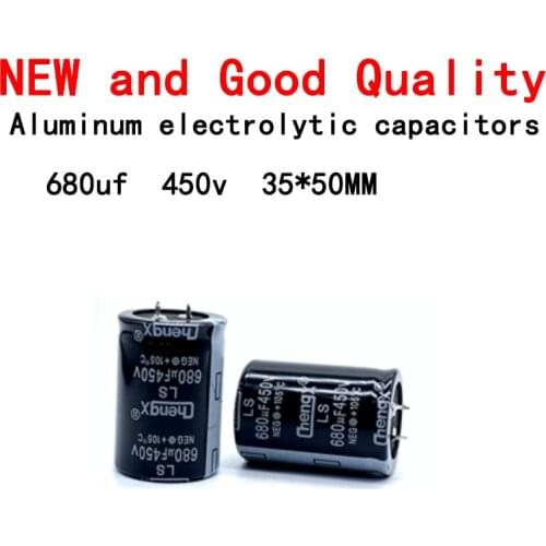 5pcs/Lot Aluminum Electrolytic Capacitors 680UF 450V 35*50mm ±20% Accuracy 2000Hrs
