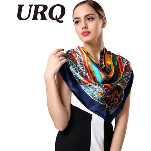90*90cm polyester square scarf Fashion large square scarf printed satin silk scarves bandana Retro Style 90cm Scarf S9A9143