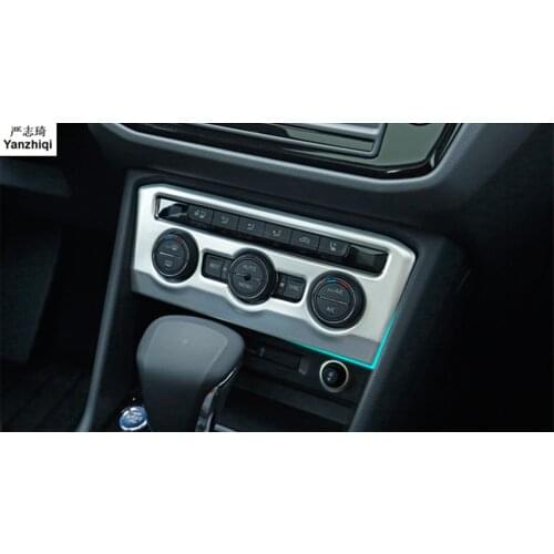 ABS Chrome Center Console Air Conditioning Panel Cover Trim accessories car styling for 2016 2017 2018 Volkswagen VW Tiguan mk2
