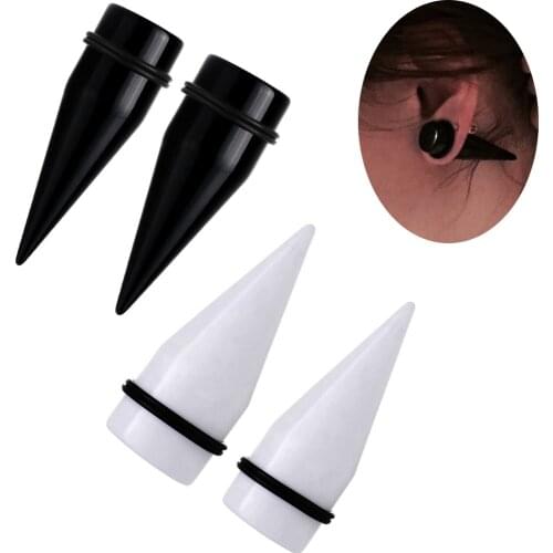 PAIR Acrylic Ear Stretcher Taper Piercing Body Jewelry Plug Straight Expander Stretching Gauge Earring Earlets Piercing