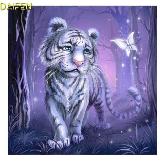 Full Round Diamond mosaic Jaguar Butterfly Full Square Diamond embroidery Tiger Forest DIY 3D Diamond painting Cross stitch tree