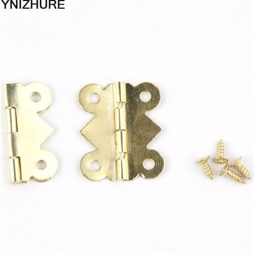 50pcs YNIZHURE 25mm x20mm 4 Holes Bronze Butterfly Jewelry Gift Wine Box Wood Dollhouse Door Hinge
