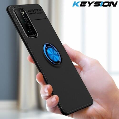 KEYSION Ring Case for Huawei Honor 30 Pro 30S Silicone Shockproof Phone Cover for Huawei P40 Pro Plus P40 Lite Nova 7i 7Pro 7 SE