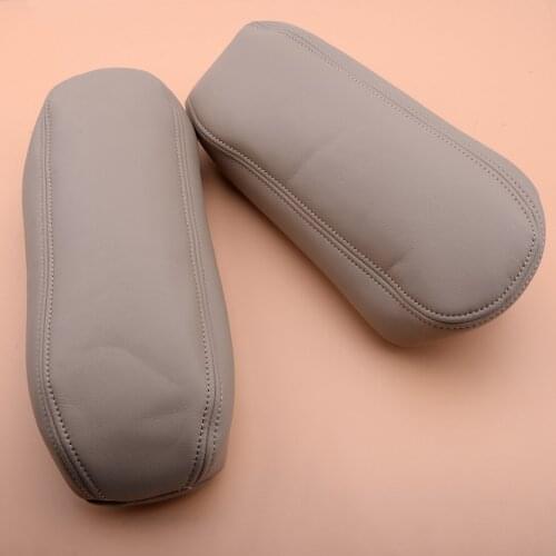 CITALL Beige 2pcs Microfiber Leather Seat Armrest Cover Fit for Ford F250 F350 Excursion Lariat 1999-2003 2004 2005 2006 2007