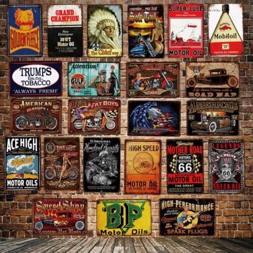 [ DecorMan ] MOTOR TIRE VEEDOL GULF TEXACO Garage Metal SIGN Custom wholesale Mural Paintings Bar PUB Decor LT-1881