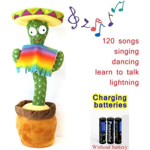 Childrens Electronic Plush Cactus Can Sing Childrens Toys Shaking Their Heads Dancing And Talking Glowing Plush Potted Toys