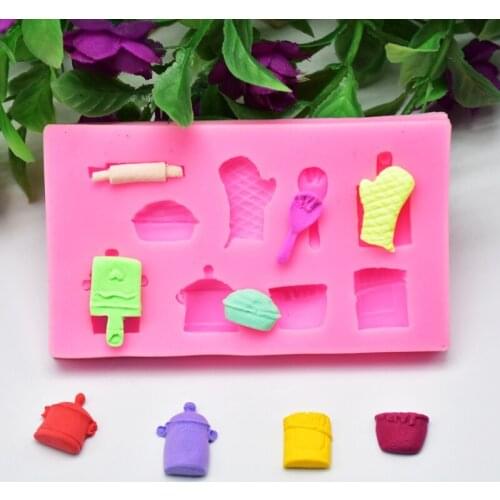 94PF Soap Making Supplies Cake Decorating Tools Silicone Mold Exquisite Kitchenware Glove Pot Candle Mold Candle Resin Crafts