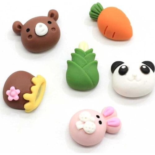 Latest Lovely Panda Rabbit Koalas Head Resin Cabochon for for Nail Art DIY Scrapbooks Decorations Hair Clips Accessorie