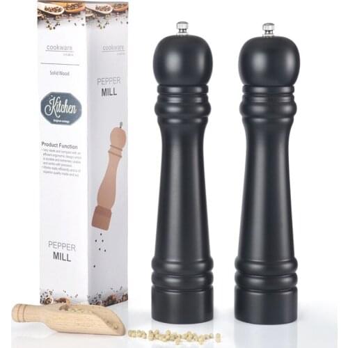 Manual Pepper Grinder Solid Wood PU Paint Pepper Mill Ceramic Grinding Core Coarse Salt Seasoning Bottle