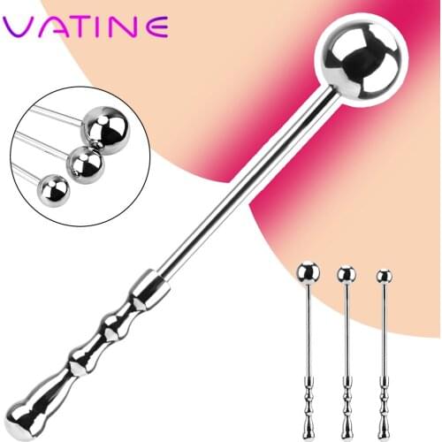 VATINE Metal Butt Plug Stainless Steel Prostate Stimulation Anal Beads Anus Dilation Erotic Sex Toys For Women S/M/L Anal Plug