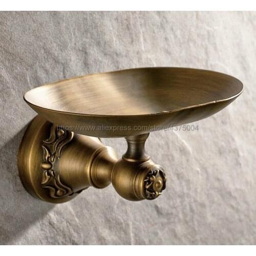 Soap Dishes Antique Brass Wall Mounted Soap Holder Antique Brass Soap Dish for WC Bathroom Accessories Bath Products Nba429