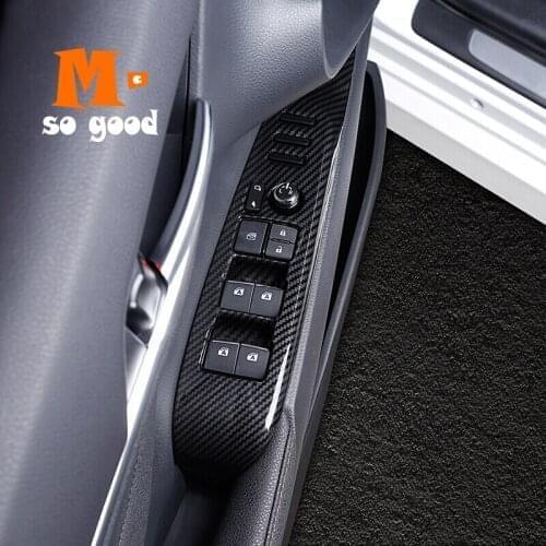 Carbon Fiber Sticker Shell for Toyota Camry 2018 2019 Door Armrest Window Glass Lift Control Button Panel Cover Trim Accessories