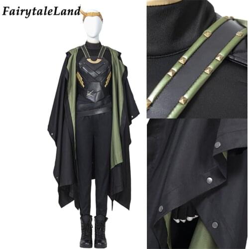 Newest The Variant Sylvie Costume Halloween Superhero Lady Loki Outfit Fancy Heroine Helmet Cape Carnival Party Clothing