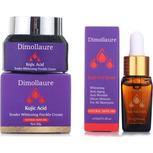 Dimollaure Kojic acid Whitening Cream Lightening Blemish serum Remove Freckle melasma pigment Melanin sunburn Acne scar darkSpot
