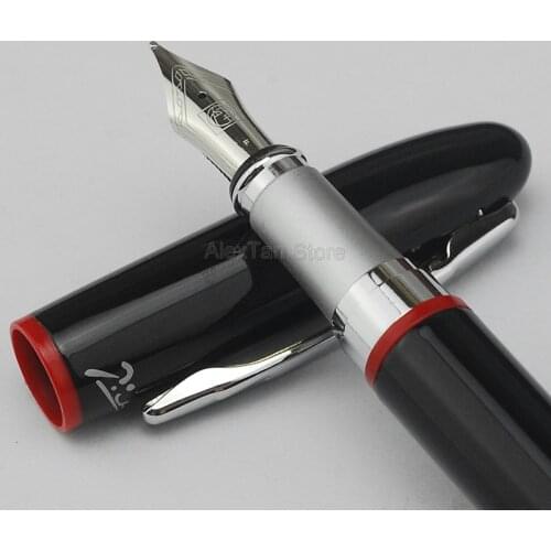 Picasso 907 Business Montmartre Pimio Metal Black Fountain Pen With Yellow/Red Ring Original Box Fine Nib For Best Stationery