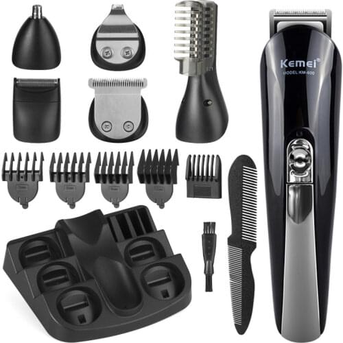 Kemei 11 In 1 Professional Hair Trimmer Rechargeable Electric Hair Clipper Mens Cordless Haircut Adjustable Ceramic Blade 50G