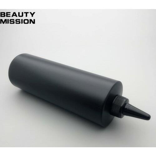 BEAUTY MISSION 1000ml 5pcs/lot empty plastic bottle , black plastic bottle with black Twist Top Caps, pointed mouth top cap