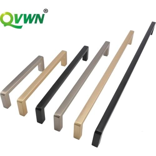QVWN Long Handle Modern Minimalist Kitchen Furniture Cabinet Drawer Pull Gold zinc alloy Wardrobe Bedside Cabinet Locker Knob