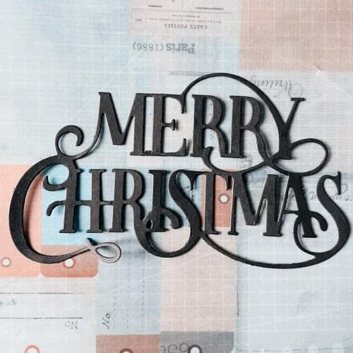 Merry christmas word english decoration Metal Cutting Dies DIY Scrapbook Paper Cards Embossing Craft Die Cut handmade craft