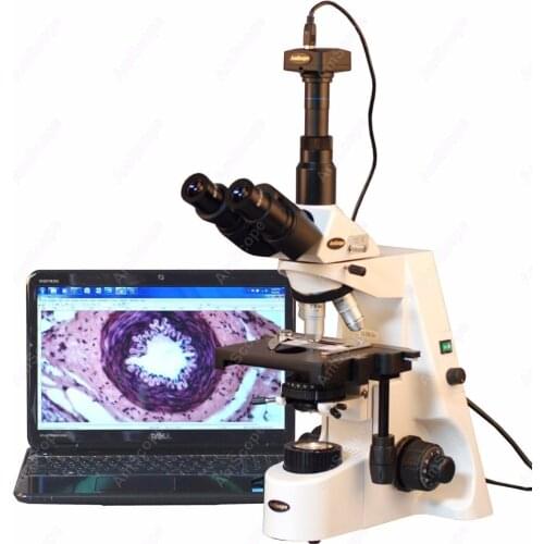 Research Compound Microscope--AmScope Supplies 40X-2500X Infinity Plan Research Compound Microscope with 8MP USB Digital Camera