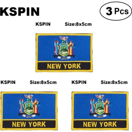 U.S.A New York Rectangular Shape Flag patches embroidered flag patches national flag patches for clothing DIY Decoration