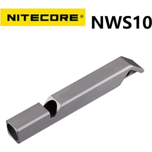 NITECORE NWS10 Titanium Emergency Whistle Necklace Pendant Outdoor 120dB with Key Chain