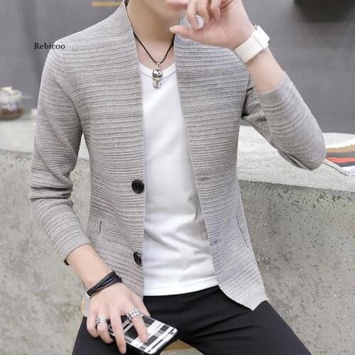 Knitting Cardigan Male V-Neck Outer Wear In The Spring and Autumn Light Fashion Handsome Recreational Sweater