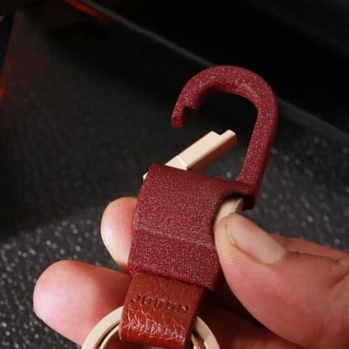 High-Grade Men Key Chain Nubuck leather Car Key Chains Buckle Leather Classic Key Ring Holder Best Gift Carbine wholesale