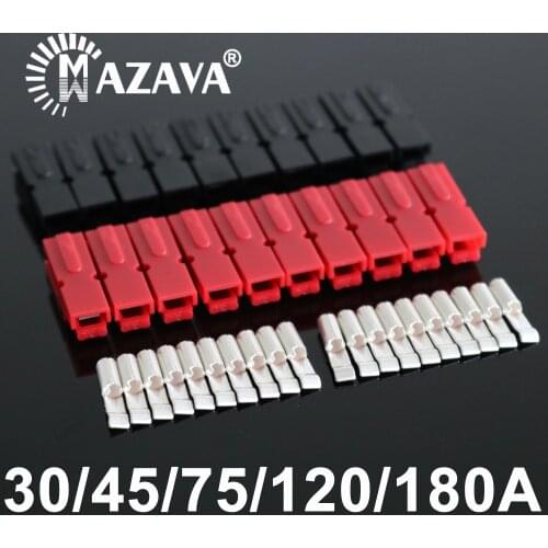 10Pairs X 30A 45A 75A 120A 180A PP30 PP45 Power Connector Plug Red Black power & 20pcs Contacts Connect Battery Quick Disconnect
