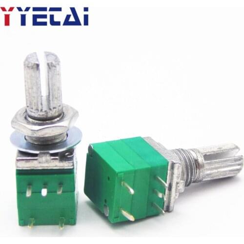 YongYeTai 5 pin RV097NS 10K single potentiometer B10K with switch sound power leveler handle 15mm free shipping