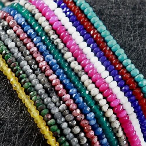 2*4mm faceted rondelle abacus 14 colors natural stone crystal carnelian agat jades loose beads jewelry findings 15inch B559